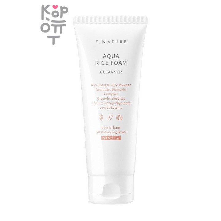S.Nature Aqua Rice Foam Cleanser - Пенка для умывания с экстрактом риса 160 мл