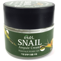 Ekel Snail Ampule Cream - Крем для лица ампульный восстанавливающий и разглаживающий морщины с экстрактом Слизи Улитки 70мл.