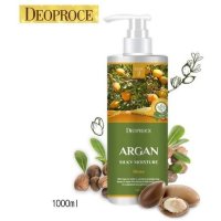 Deoproce Argan Silky Moisture Rince - Бальзам от выпадения волос с экстрактом арганового масла, 1000мл.  