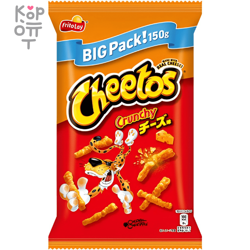 Чипсы Cheetos Fritolay со вкусом сыра 150гр. по цене 362 руб. в интернет  магазине Корейские товары для всей семьи(КорОпт)