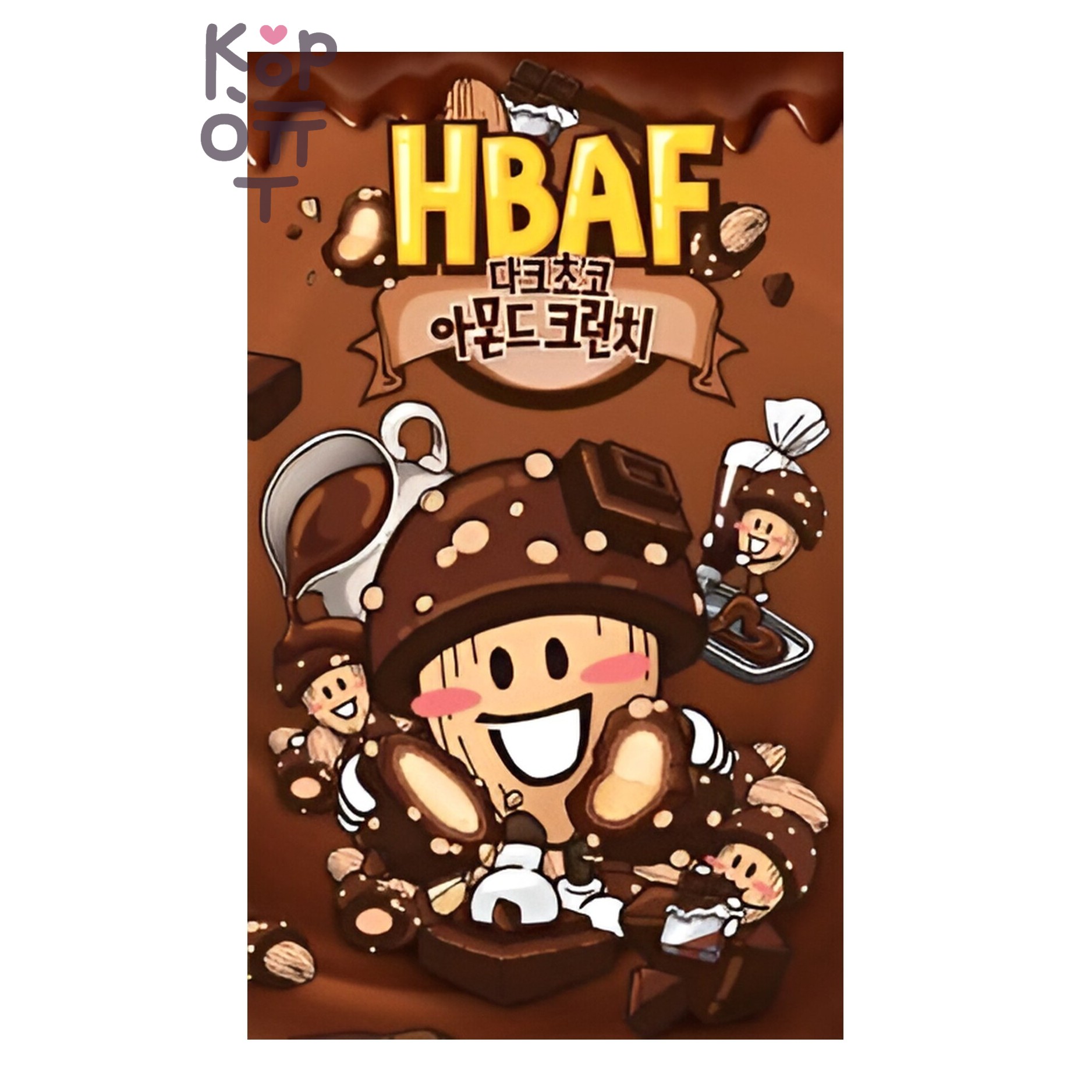 HBAF Dark Chocolate Almond Crunch - Хрустящий миндаль с тёмным шоколадом, 100 г