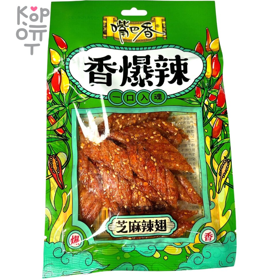 Снэк пшеничный Maojinsong Foods острый со вкусом кунжута, 70гр. фото 1 &mdash; Корейские товары для всей семьи(КорОпт)