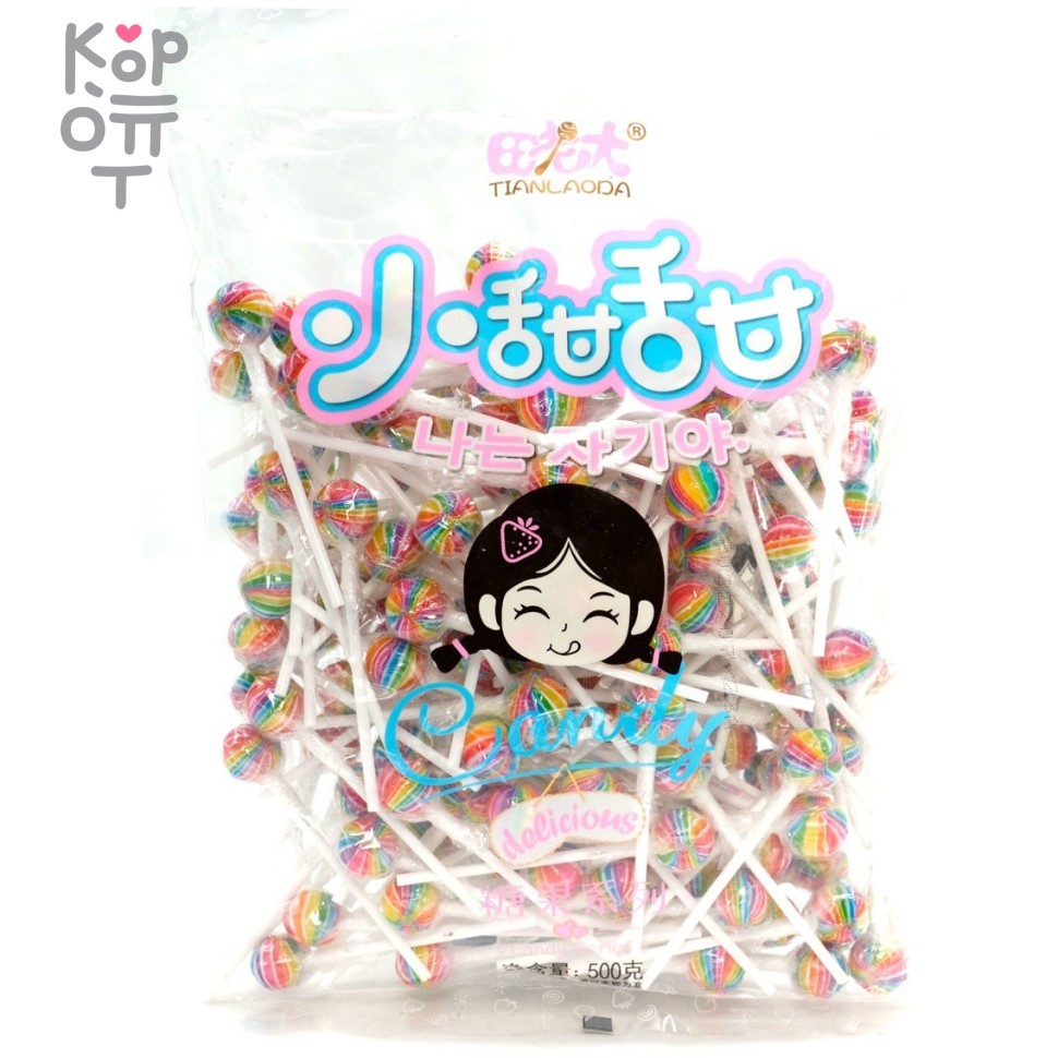 Леденец на палочке Tianlaoda Candy Delicious Радужный шар фото 1 &mdash; Корейские товары для всей семьи(КорОпт)
