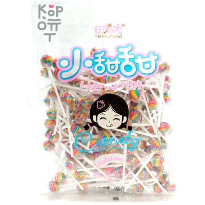 Леденец на палочке Tianlaoda Candy Delicious Радужный шар