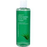Jigott Moisture Real Aloe Vera Toner - Увлажняющий тонер с экстрактом алоэ вера 300мл.
