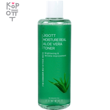 Jigott Moisture Real Aloe Vera Toner - Увлажняющий тонер с экстрактом алоэ вера 300мл. — Корейские товары для всей семьи(КорОпт)