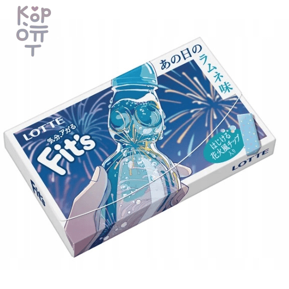 Lotte  FIT`S Ramune - Резинка жевательная со вкусом напитка Рамунэ 24,6гр.*10шт. в блоке., купить с доставкой на дом фото 1 — Корейские товары для всей семьи(КорОпт)