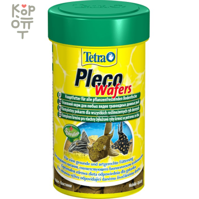 TetraPleco Veggie Wafers корм-пластинки с добавлением цуккини для донных рыб 100 мл