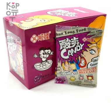 Конфеты Shun Long Food Самый крутой кислый леденец со вкусом Винограда — Корейские товары для всей семьи(КорОпт)