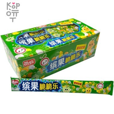 Жевательная конфета тянучка Suan с витамином С, со вкусом и соком фруктов, зеленая — Корейские товары для всей семьи(КорОпт)