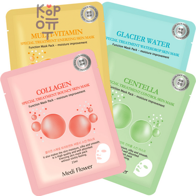 Medi Flower Mask Pack Glacier Water - Маска для лица тканевая увлажняющая с ледниковой водой, 23 мл