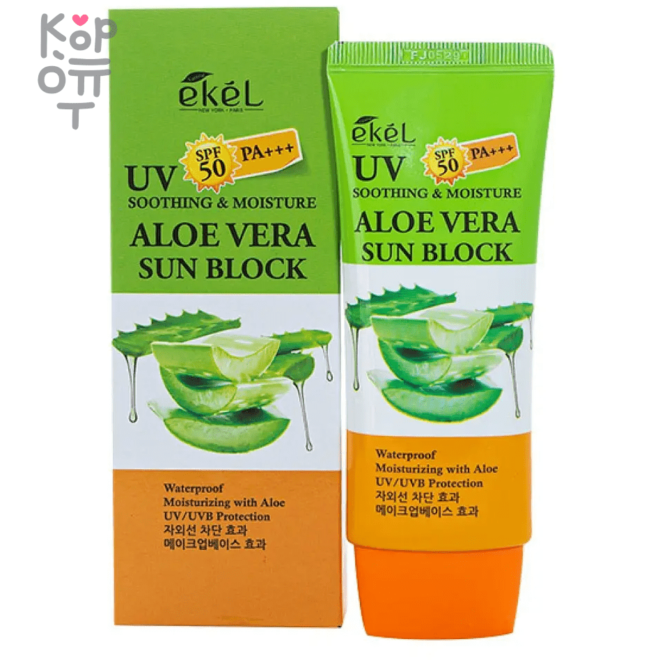 Ekel Soothing & Moisture Sun Block SPF 50/PA+++ - Смягчающий солнцезащитный крем для лица и тела 70мл., купить с доставкой на дом фото 1 — Корейские товары для всей семьи(КорОпт)