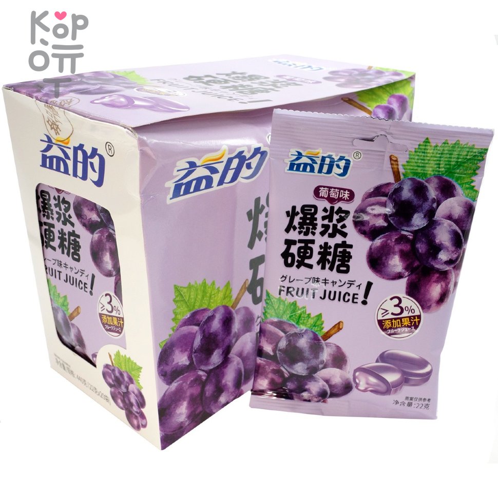 Фруктовая Карамель Fruit Juice со вкусом Винограда, купить с доставкой на дом фото 1 &mdash; Корейские товары для всей семьи(КорОпт)