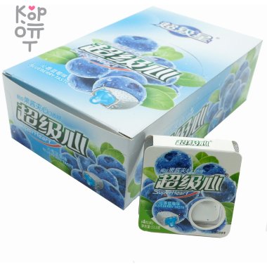Жевательная резинка Super Heart Crispy Jam Sandwich Gum - с Черничной начинкой — Корейские товары для всей семьи(КорОпт)