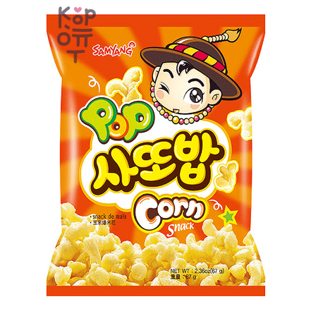 Samyang Pop Corn Snack - Мягкая и сладкая питательная закуска, тающая во рту, как снег, 67 г