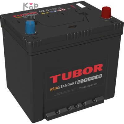 Аккумулятор TUBOR ASIA STANDART 6СТ-62.0 VL B01, 62A, D23 ( L )