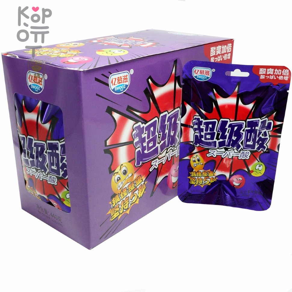Кислая освежающая карамель Emooz Sour Candy - Двойная кислинка со вкусом фруктов, купить с доставкой на дом фото 1 &mdash; Корейские товары для всей семьи(КорОпт)