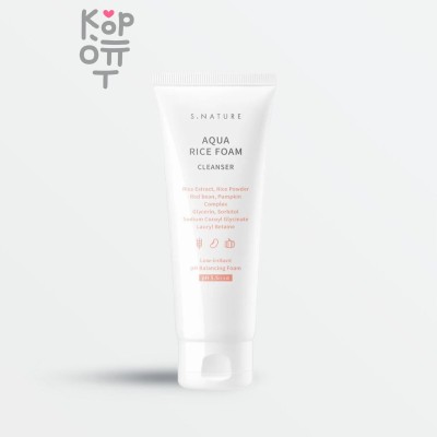 S.Nature Aqua Rice Foam Cleanser - Пенка для умывания с экстрактом риса 80 мл