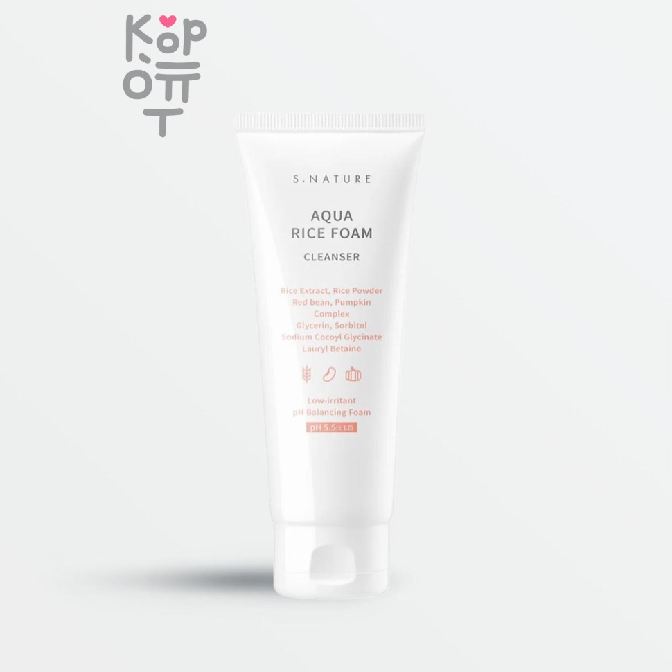 S.Nature Aqua Rice Foam Cleanser - Пенка для умывания с экстрактом риса 80 мл