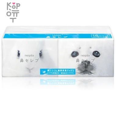 NEPIA Funny Noses Бумажные двухслойные носовые платки 12 шт., упаковка 16 шт. — Корейские товары для всей семьи(КорОпт)