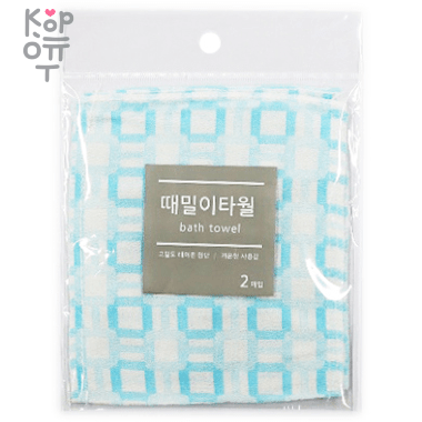 Sungbo Cleamy Bath Towel - Мочалка-варежка для лица и тела из вискозы без подклада с рисунком (жёсткая, массажная) 14 * 16см. (2 шт.) — Корейские товары для всей семьи(КорОпт)