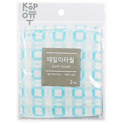 Sungbo Cleamy Bath Towel - Мочалка-варежка для лица и тела из вискозы без подклада с рисунком (жёсткая, массажная) 14 * 16см. (2 шт.)