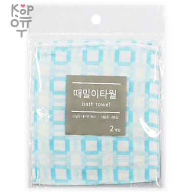 Sungbo Cleamy Bath Towel - Мочалка-варежка для лица и тела из вискозы без подклада с рисунком (жёсткая, массажная) 14 * 16см. (2 шт.)