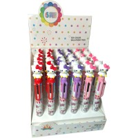 Deli Six Color Ballpoint Pen - Ручка 6-ти цветная шариковая "Киса" на масляной основе, толщина 0,5мм