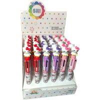 Deli Six Color Ballpoint Pen - Ручка 6-ти цветная шариковая "Киса" на масляной основе, толщина 0,5мм