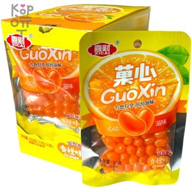 Драже Xicai GuaXin Карамель с фруктовой начинкой с желе со вкусом Апельсина и витамином С &mdash; Корейские товары для всей семьи(КорОпт)