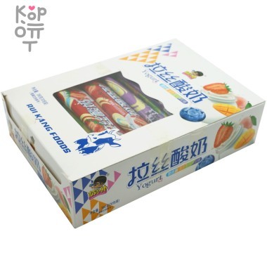 Жевательная конфета тянучка Rui Kang Foods Yogurt со вкусом Йогурта Фруктовым ассорти — Корейские товары для всей семьи(КорОпт)
