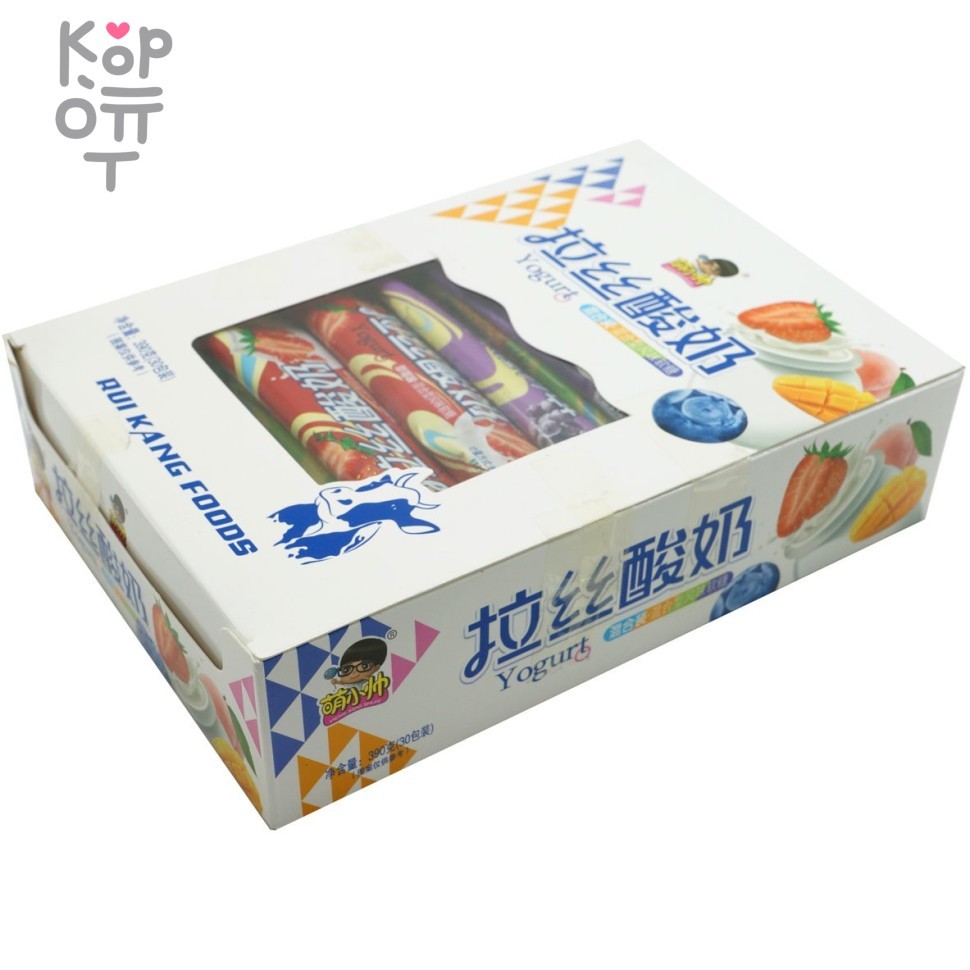 Жевательная конфета тянучка Rui Kang Foods Yogurt со вкусом Йогурта Фруктовым ассорти, купить с доставкой на дом фото 1 — Корейские товары для всей семьи(КорОпт)