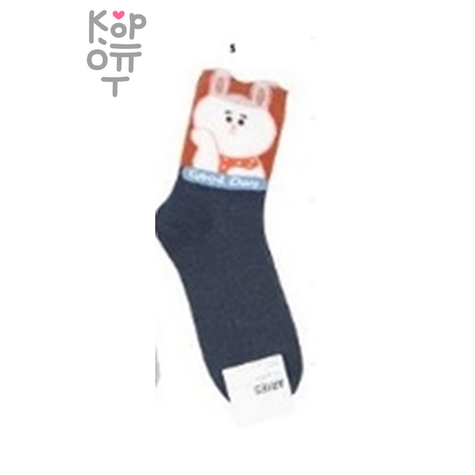 Kikiya Socks - Носки женские высокие с рисунком, синие, размер 23-25, синий