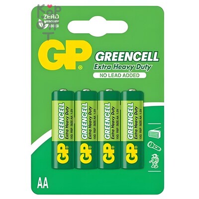 GP Greencell 15G-2CR4 Солевые батарейки, размер AA, 4 шт.