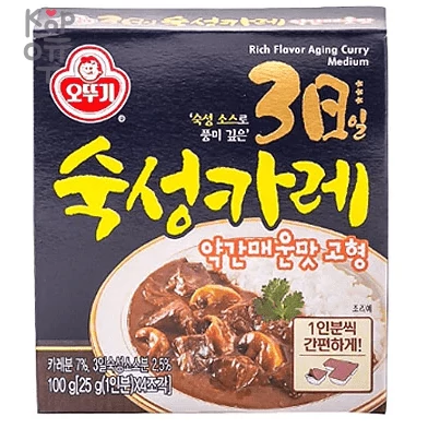 Ottogi 3-Days Aged Rich Flavor Curry Mild - Оттоги Карри 3-дневной выдержки, Мягкое карри с насыщенным вкусом, 100гр.(4 порции), купить с доставкой на дом фото 1 — Корейские товары для всей семьи(КорОпт)