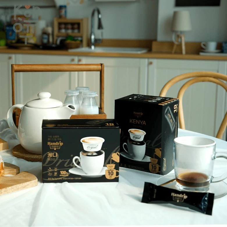 Кофе молотый Handrip KENYA Kericho (Grind Beans + Dripper) - Молотый Кофе Кения 7гр. + дрип (капельница), купить с доставкой на дом фото 1 — Корейские товары для всей семьи(КорОпт)