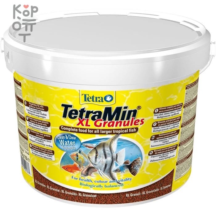 TetraMin XL корм для всех видов рыб крупные хлопья 10 л (ведро), купить с доставкой на дом фото 1 — Корейские товары для всей семьи(КорОпт)