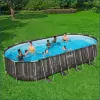 Каркасный бассейн со стальными стенками Bestway Hydrium Frame Pool модель 561ES, 732х366х132см(28068л.), цвет - мореный дуб, купить с доставкой на дом фото 2 — Корейские товары для всей семьи(КорОпт)