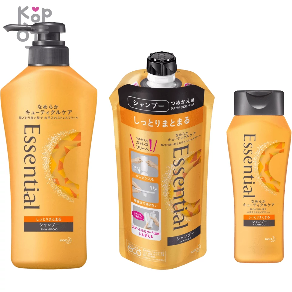 KAO Essential Smart Repair Shampoo - Восстанавливающий шампунь для сухих и поврежденных волос с фруктово-цветочным ароматом., купить с доставкой на дом фото 1 — Корейские товары для всей семьи(КорОпт)