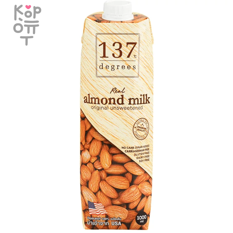 137 Degrees Almond Milk Unsweetened - Молоко миндальное, без сахара — Корейские товары для всей семьи(КорОпт)