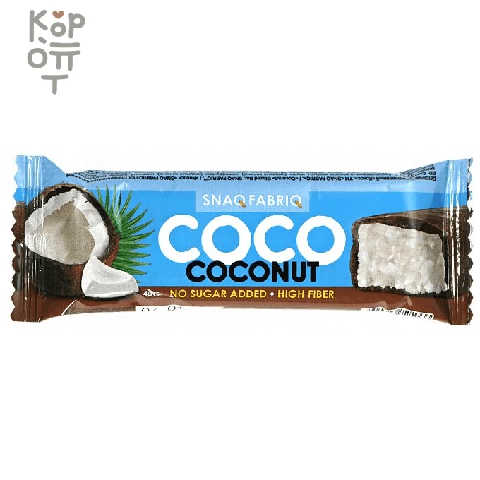 Snaq Fabriq COCO - шоколадный батончик с кокосом без сахара, 40гр., купить с доставкой на дом фото 1 — Корейские товары для всей семьи(КорОпт)