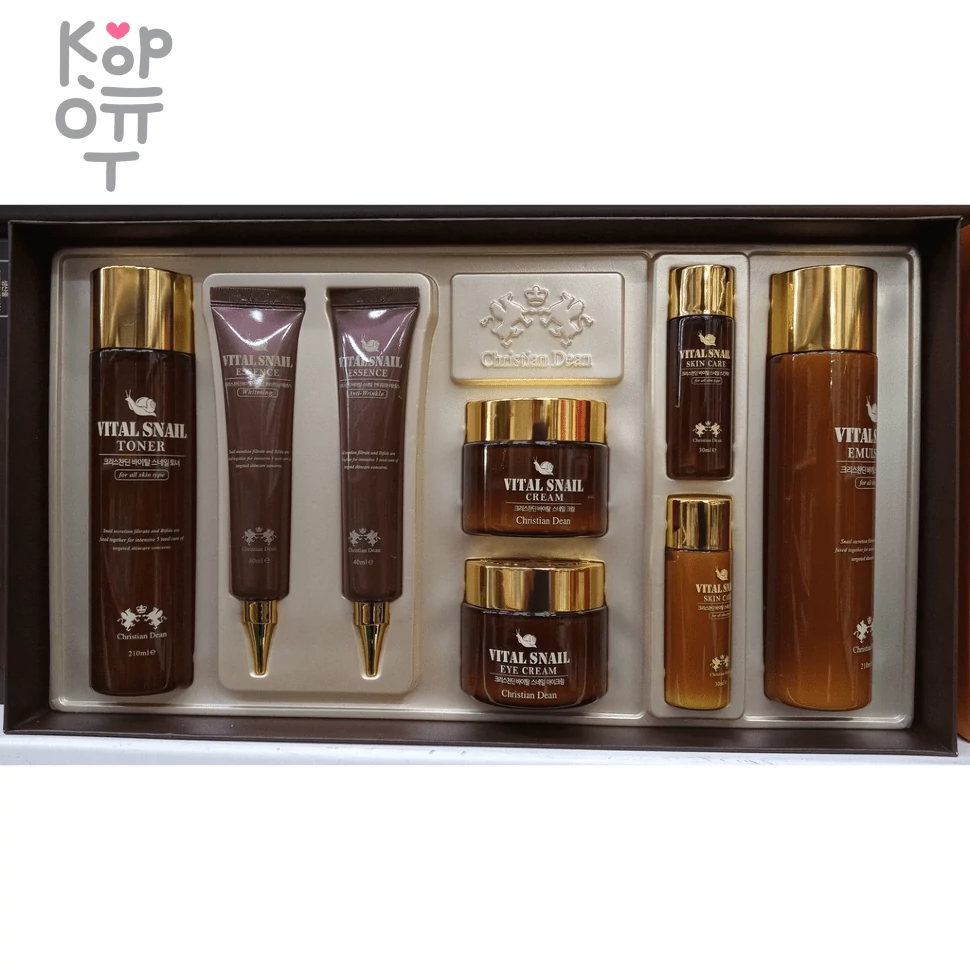 Christian Dean Vital Snail Women’s 6 Piece Set - Антивозрастной набор с Муцином Улитки., купить с доставкой на дом фото 1 — Корейские товары для всей семьи(КорОпт)