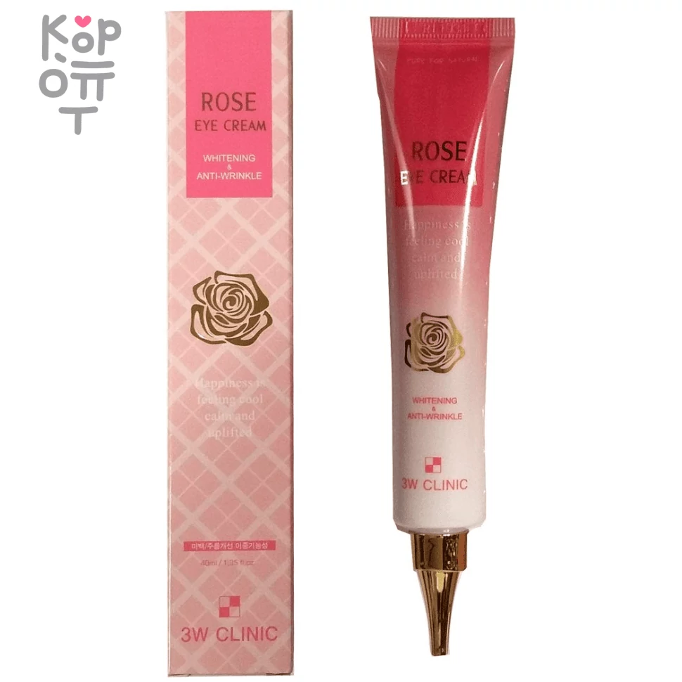 3W CLINIC ROSE Eye Cream - Крем для кожи вокруг глаз с экстрактом Розы, 40мл., купить с доставкой на дом фото 1 — Корейские товары для всей семьи(КорОпт)