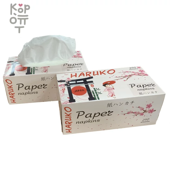 Салфетки HARUKO Pink картонная коробка 250 шт., купить с доставкой на дом фото 1 — Корейские товары для всей семьи(КорОпт)
