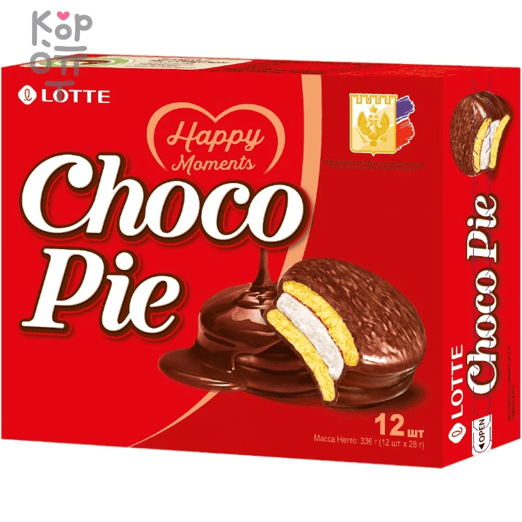 Lotte Choco Pie - Глазированное классическое печенье Чокопай. — Корейские товары для всей семьи(КорОпт)