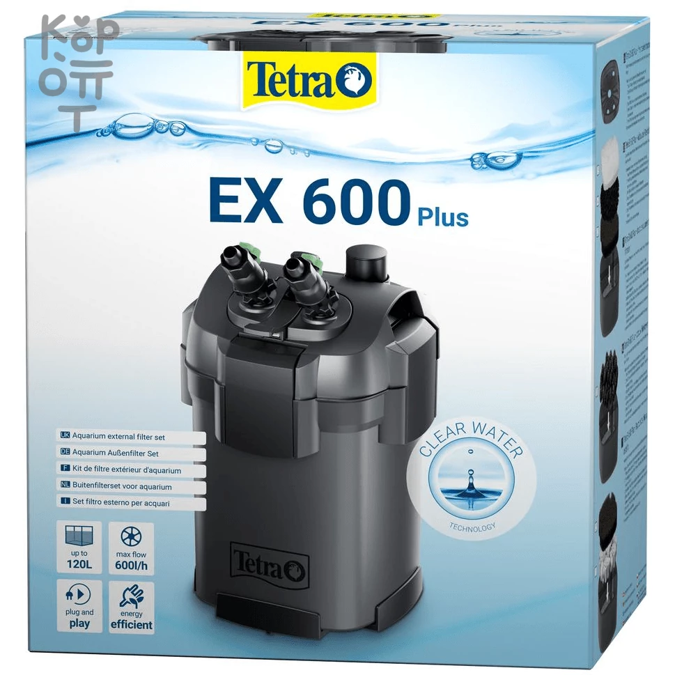 Tetra EX 600 Plus внешний фильтр для аквариумов 60-120 л, купить с доставкой на дом фото 1 — Корейские товары для всей семьи(КорОпт)