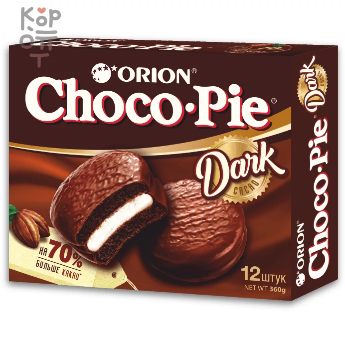 Orion Choco Pie Dark - Чоко пай Орион Дарк — Корейские товары для всей семьи(КорОпт)
