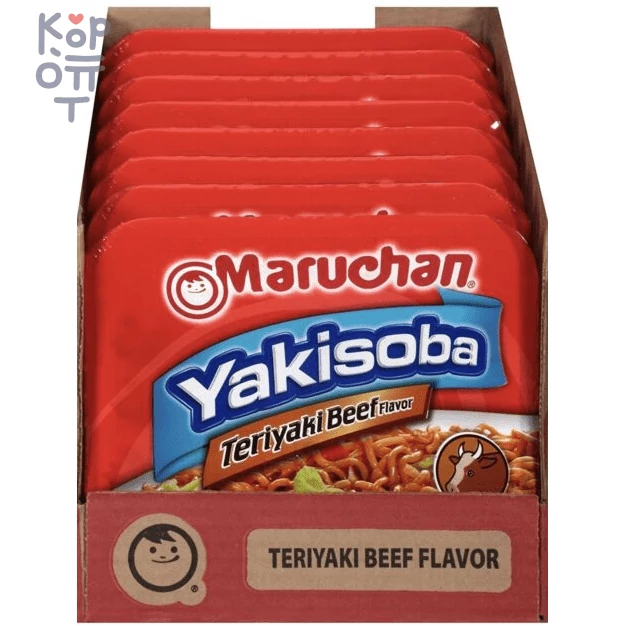 Maruchan Yakisoba Teriyaki Beef Flavor - Лапша быстрого приготовления с говядиной в соусе терияки, 112,5гр. — Корейские товары для всей семьи(КорОпт)