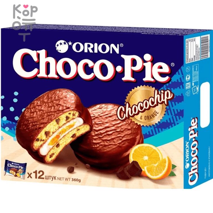 Orion Choco Pie Orange - Чоко пай Орион Чокочип — Корейские товары для всей семьи(КорОпт)