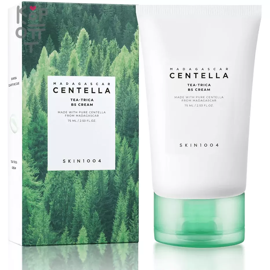 Skin1004 Madagascar Centella Tea-Trica B5 Cream - Успокаивающий крем для проблемной кожи из Мадагаскарской Центеллы 75мл., купить с доставкой на дом фото 1 — Корейские товары для всей семьи(КорОпт)